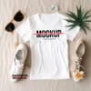 Beach White T-Shirt FlatLay Mockup 01