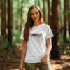 Eco Female White T-shirt Mockup Template 31