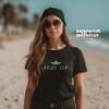 Female Beach Black T-shirt mockup 26