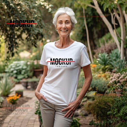 Grandma T-Shirt Mockup - White Grandma Tshirt Mockup
