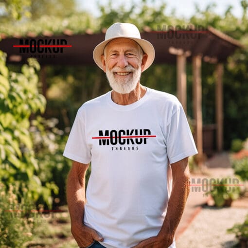 Grandpa T-Shirt Mockup - White Grandpa Tshirt Mockup