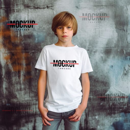 Kids T-Shirt Mockup - White Kids Tshirt Mockup
