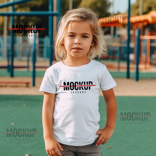 Kids T-Shirt Mockup - White Kids Tshirt Mockup